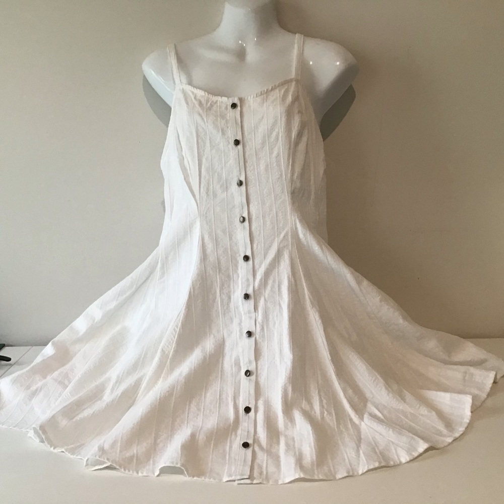 Dress Large White Halter Button Front NWT